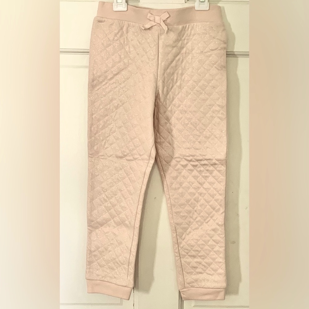 🩷 Jogger Pants 5T 🔸Rosebud Color 🔸 Soft Sparkly Diamond Quilt-Cushion-Look 🩷